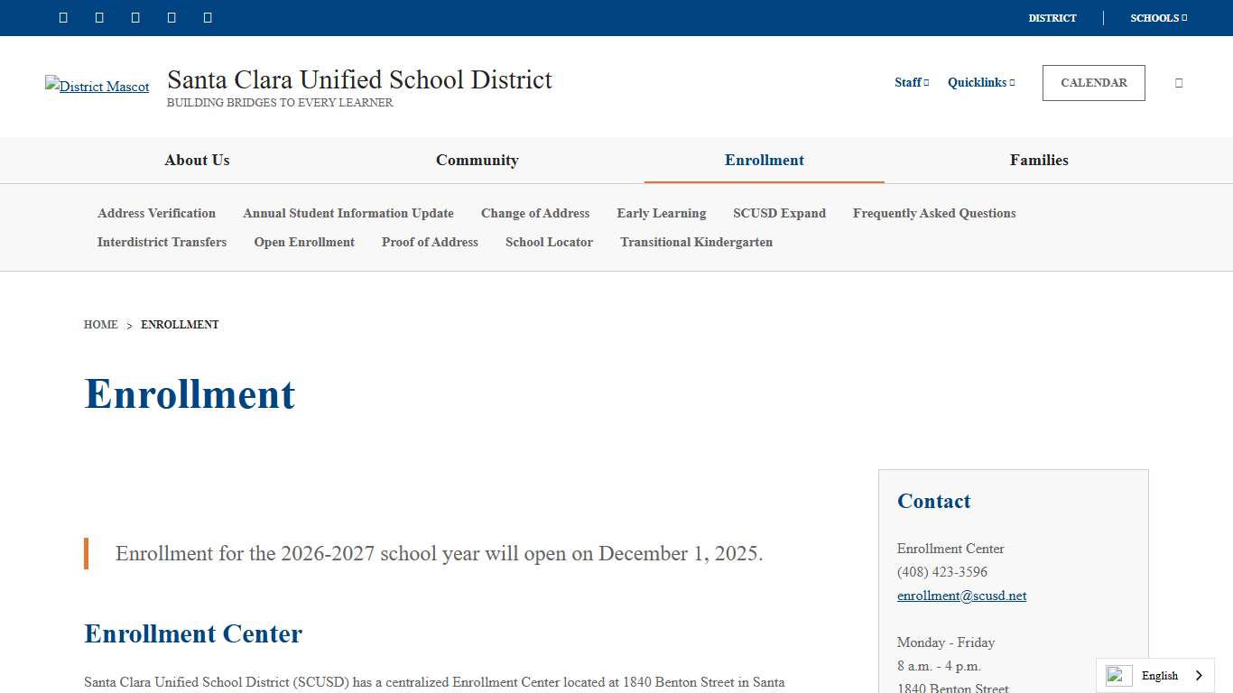 Enrollment - Santa Clara Unified School District
